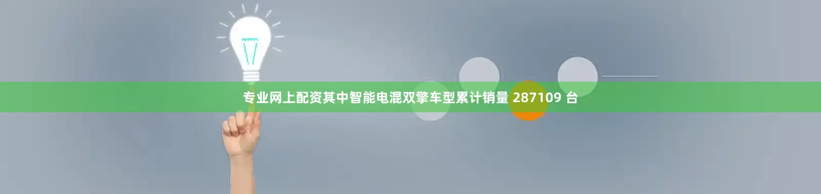 专业网上配资其中智能电混双擎车型累计销量 287109 台